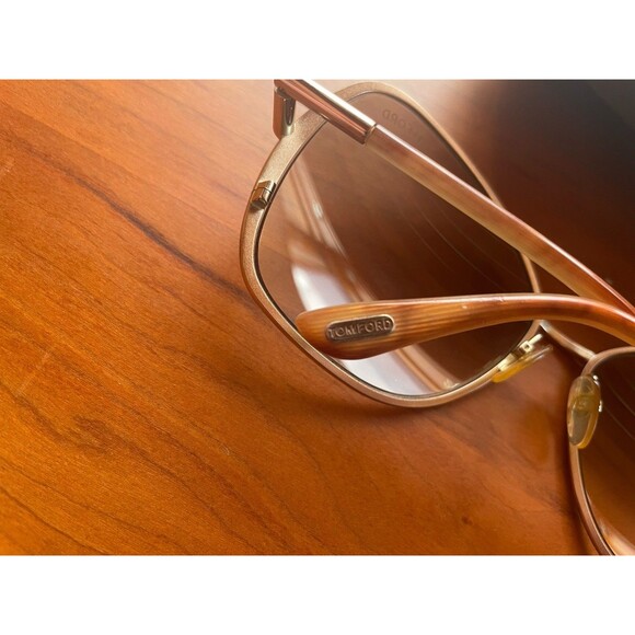 Tom Ford Solange TF319 Women's Sunglasses - White/ Gold 32F Brown Fade Lense - Picture 5 of 7